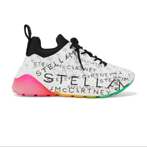 STELLA McCARTNEY Faux Leather Eclypse Monogram Sneaker, Logo Print - Picture 1 of 9